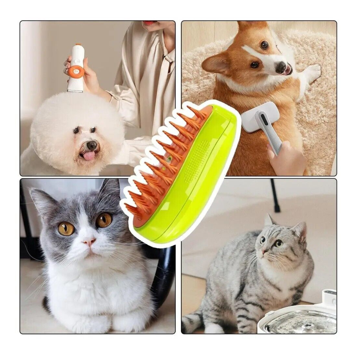 CEPILLO VAPORIZADOR DE MASCOTA 3 EN 1