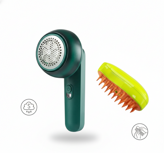 🐾 CEPILLO DE VAPOR 3 EN 1 Y QUITAPELUSA ELECTRICO🐾